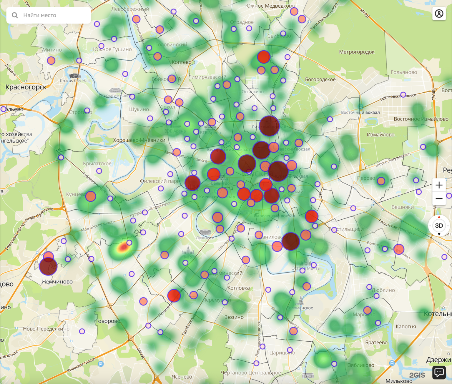 Тепловая карта москвы
