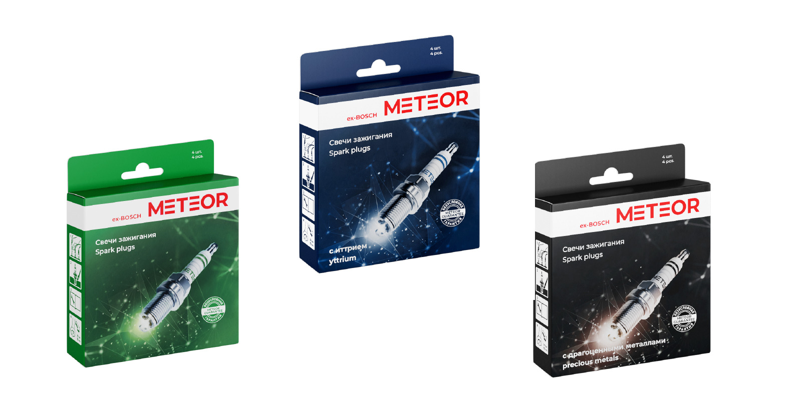 Обновление упаковки для свечей зажигания бренда METEOR Обновление упаковки для свечей зажигания бренда METEOR